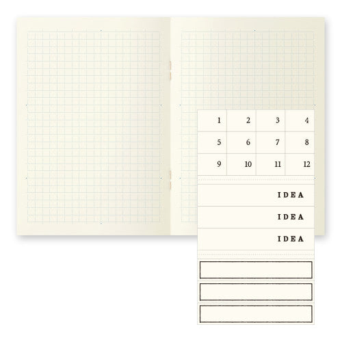 A6 Midori MD Light Gridded Notebook (Pack of 3)