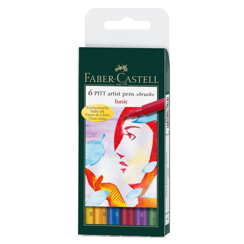 Faber Castell PITT Artists' Pens Sets - Basic Colours (Set of 6)