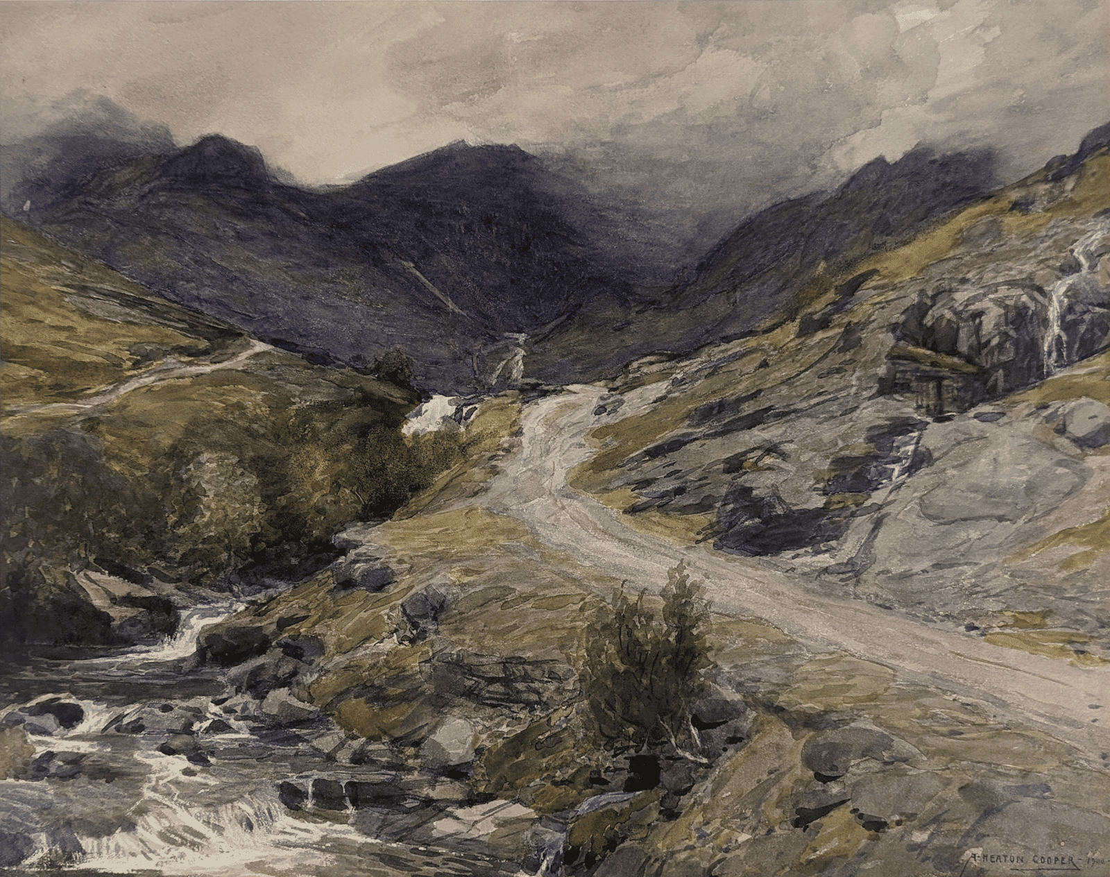 The Road to the Copper Mines, Coniston - Original Painting by Alfred H