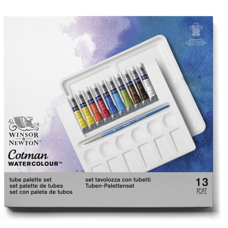 Winsor & Newton Cotman Watercolour Tube Palette Box (Set of 13)