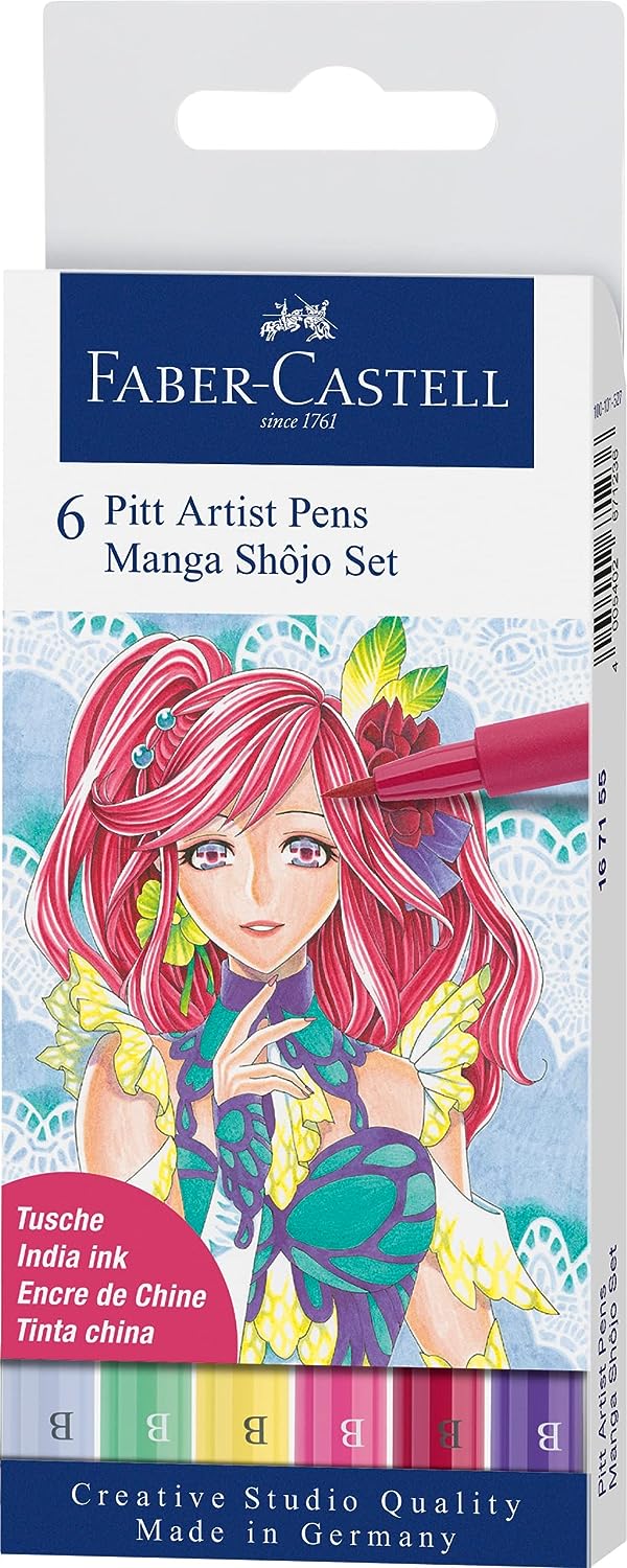 Pitt Artist's Pens Manga Set - Colours (Set of 6)