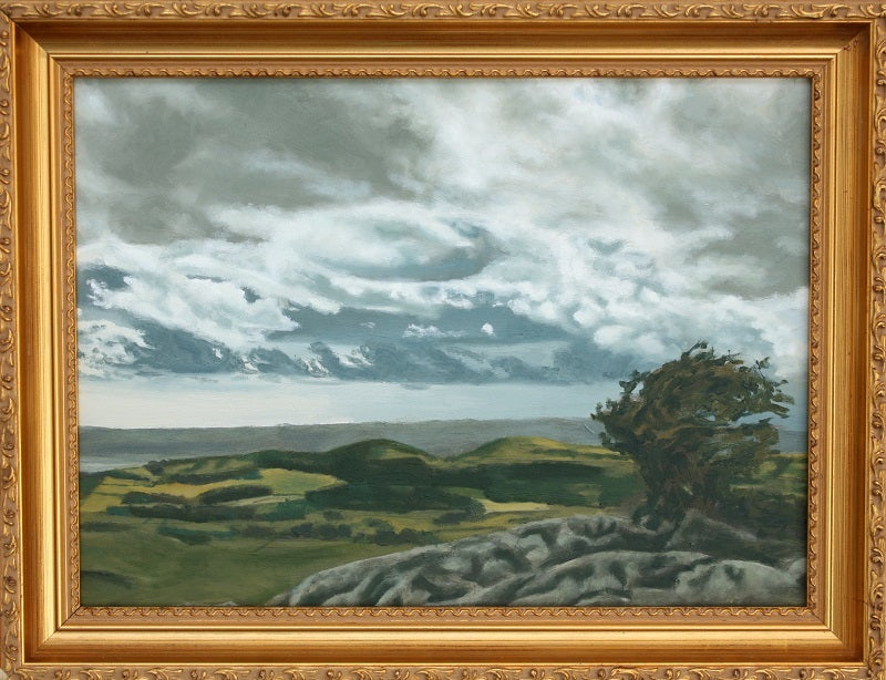 Heavy Cloud, Limestone and Hawthorn - Original Painting by Adam Fenton