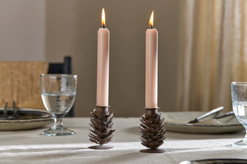 Elagalu Pine Cone Rust Candle (Set of 2)