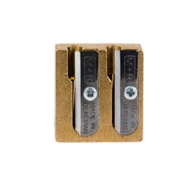 M&R Brass Pencil Sharpener Double Hole (Wedge)
