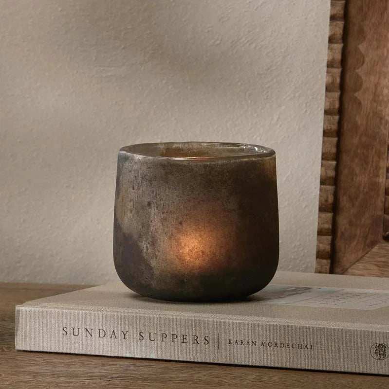 Nesda Frosted Black Tealight Holder