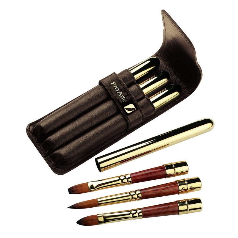 Pro Arte Gold Midas Touch Retractable Travel Brush (Set & Individual)