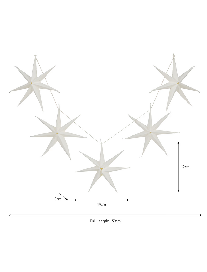 Maddox Christmas Star Garland Warm White