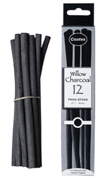 Willow Charcoal Thick  Sticks (Set of 12)