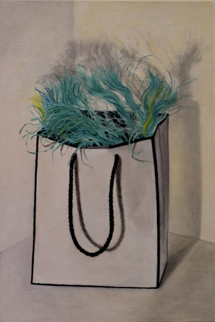 Bad Hair Day (Chanel Carrier Bag I)  - Original Painting by Linda Cooper (née Ryle) (b. 1947)